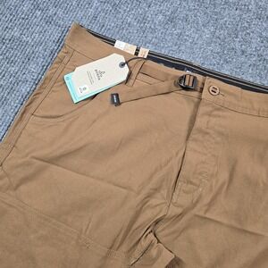 PrAna Stretch Zion Slim II Pants Mens 38x34 Brown Slim Fit Cargo Tapered Leg NEW